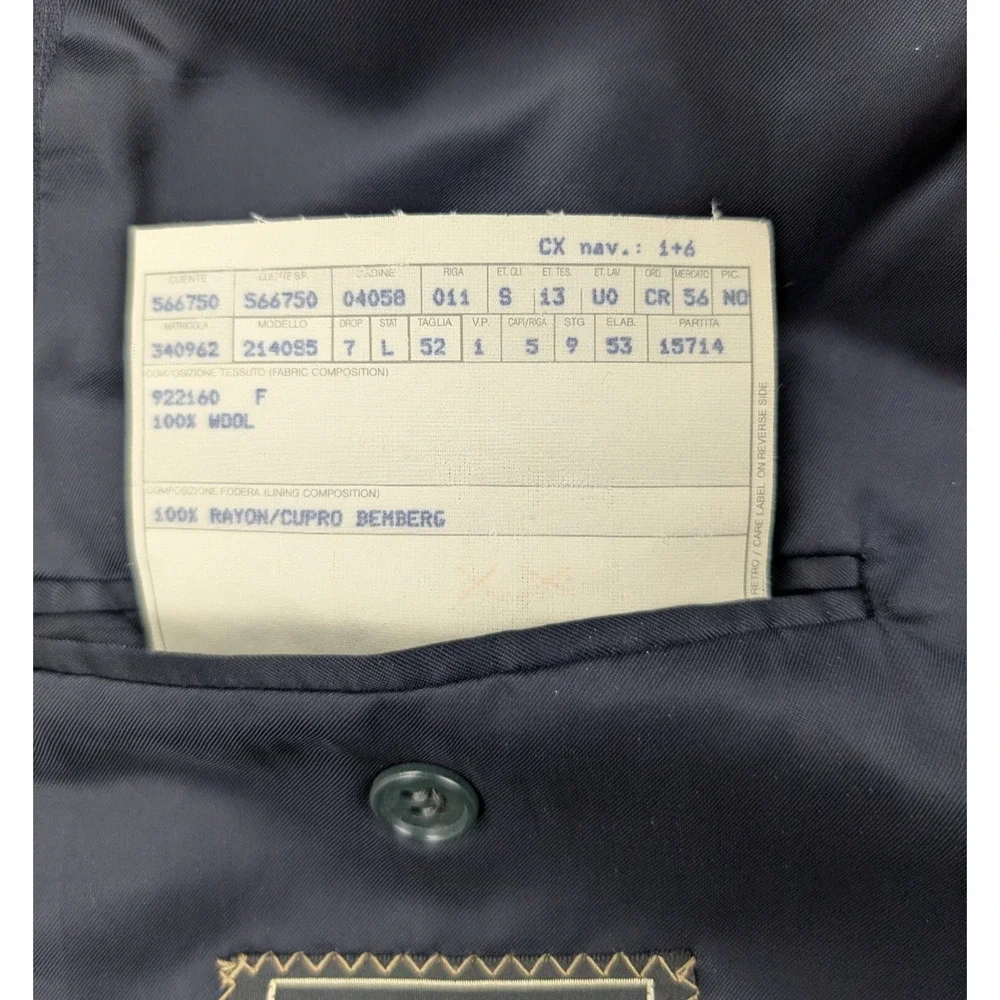 Ermenegildo Zegna Blazer Mens 52L Wool Suit Jacket Quiet Luxury Career Timeless